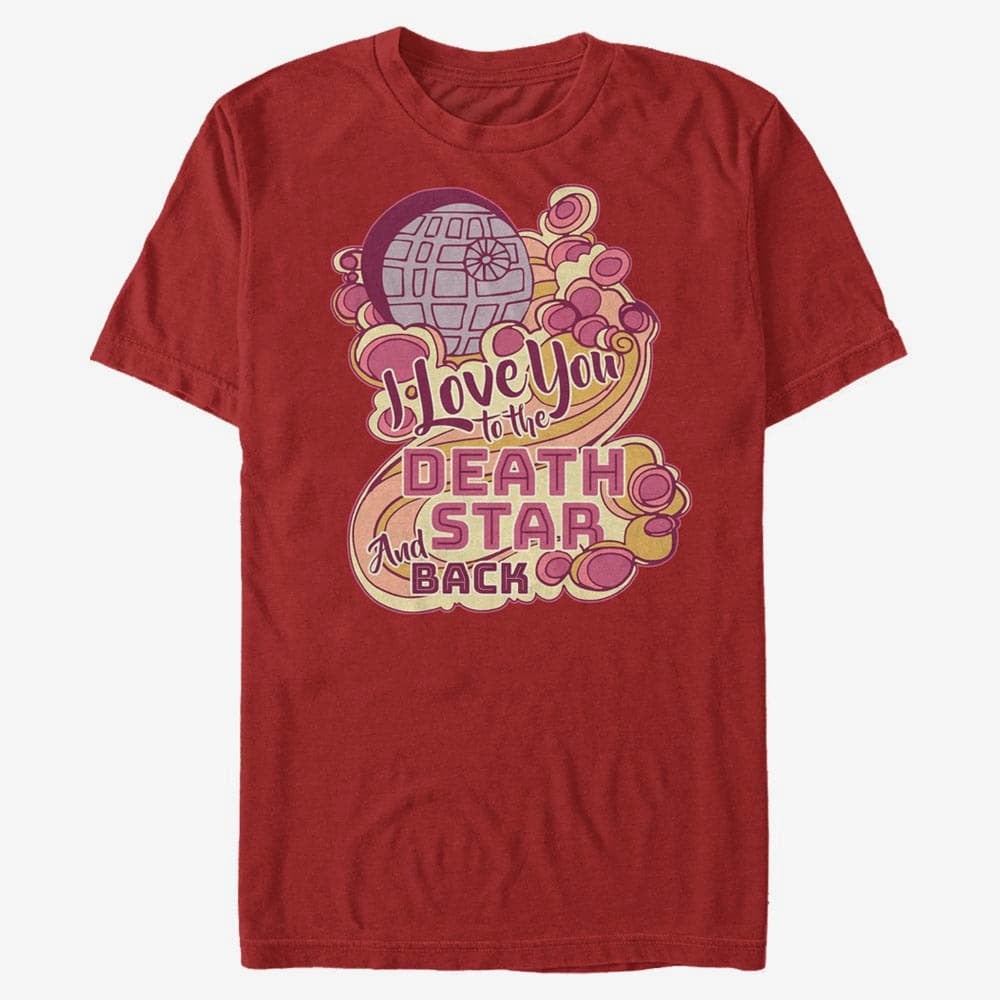 Тениски Merch Star Wars: Classic - Death Star and Back Unisex T-Shirt Red