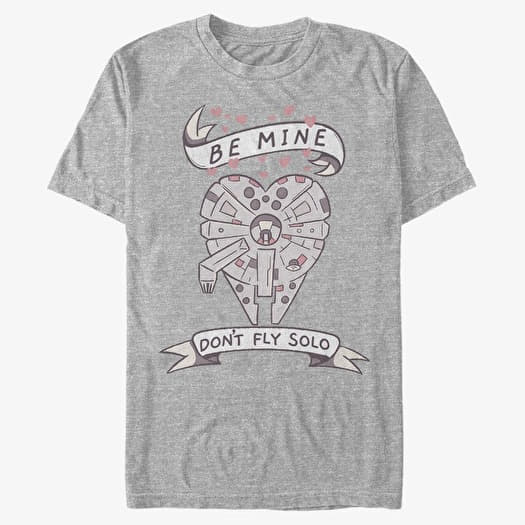 T-shirt Merch Star Wars: Classic - Be Mine Falcon Unisex T-Shirt Heather Grey