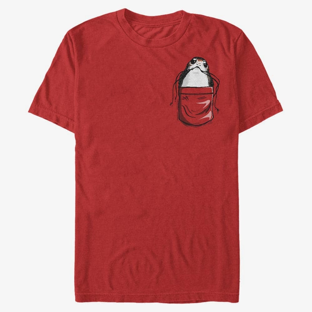 T-Shirts Merch Star Wars: Last Jedi - Pocket Porg Unisex T-Shirt Red