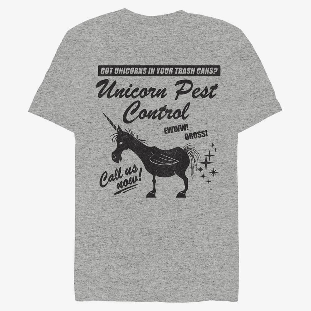 T-Shirts Merch Pixar Onward - UNICORN PEST CONTROL Unisex T-Shirt Heather Grey