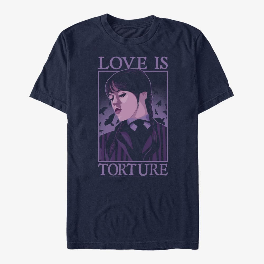 T-paidat Merch MGM Wednesday - Tortured Love Unisex T-Shirt Navy Blue