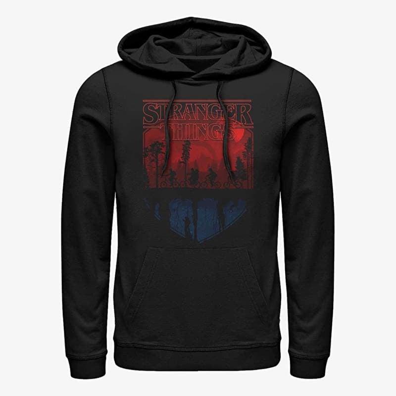 Sweatshirt Merch Netflix Stranger Things - Flay Trail Unisex Hoodie Black