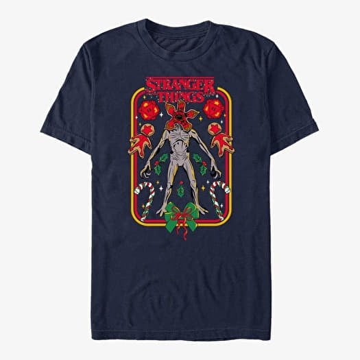Camiseta Merch Netflix Stranger Things - Demogorgon Holiday Unisex T-Shirt Navy Blue