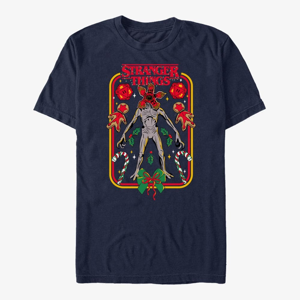 T-shirts Merch Netflix Stranger Things - Demogorgon Holiday Unisex T-Shirt Navy Blue