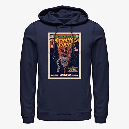 X stranger things hoodie navy cheap