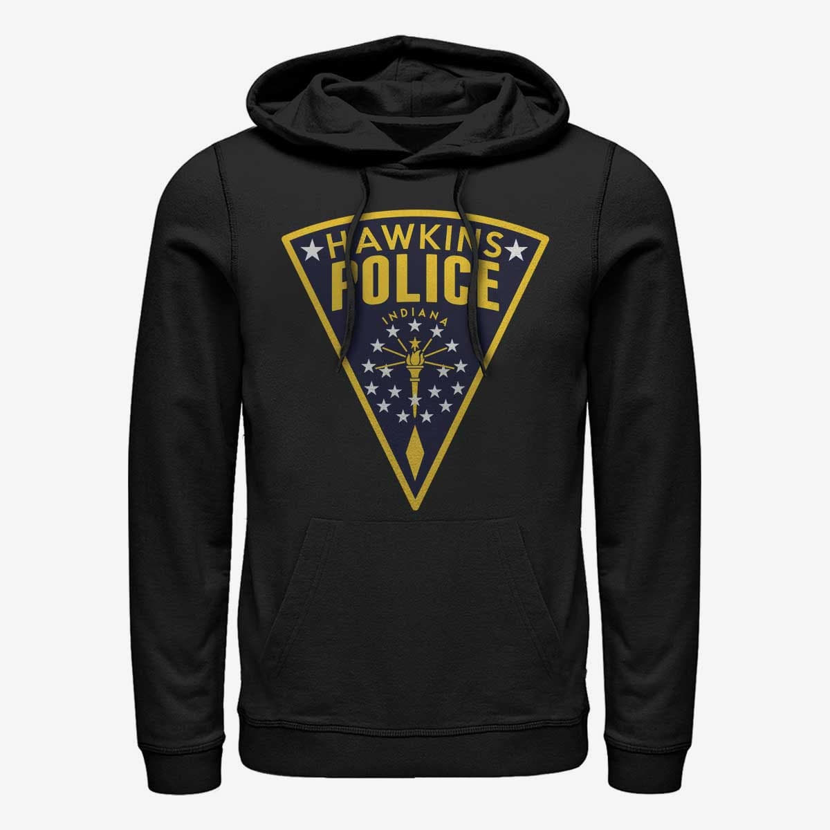 Kapucnis pulóverek és pulcsik Merch Netflix Stranger Things - Hawkins Police Seal Unisex Hoodie Black