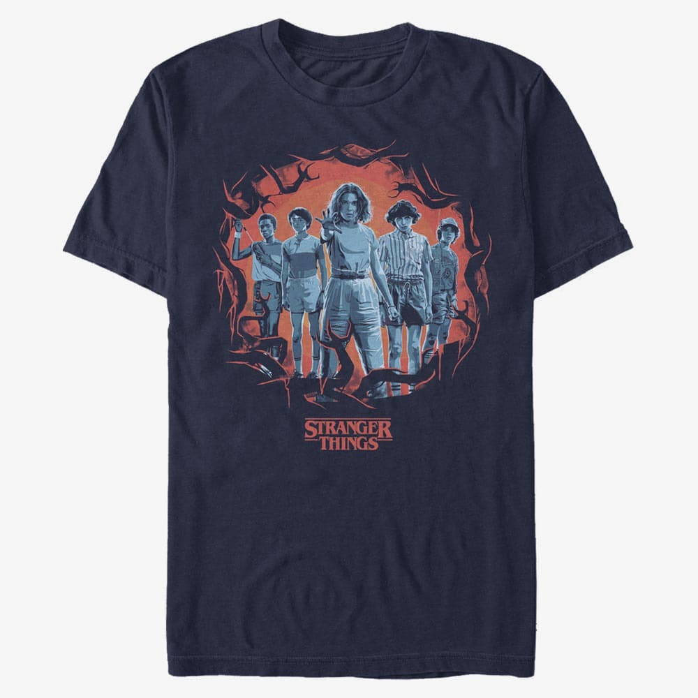 Μπλουζάκια Merch Netflix Stranger Things - Tonal Eleven Group Pose Unisex T-Shirt Navy Blue