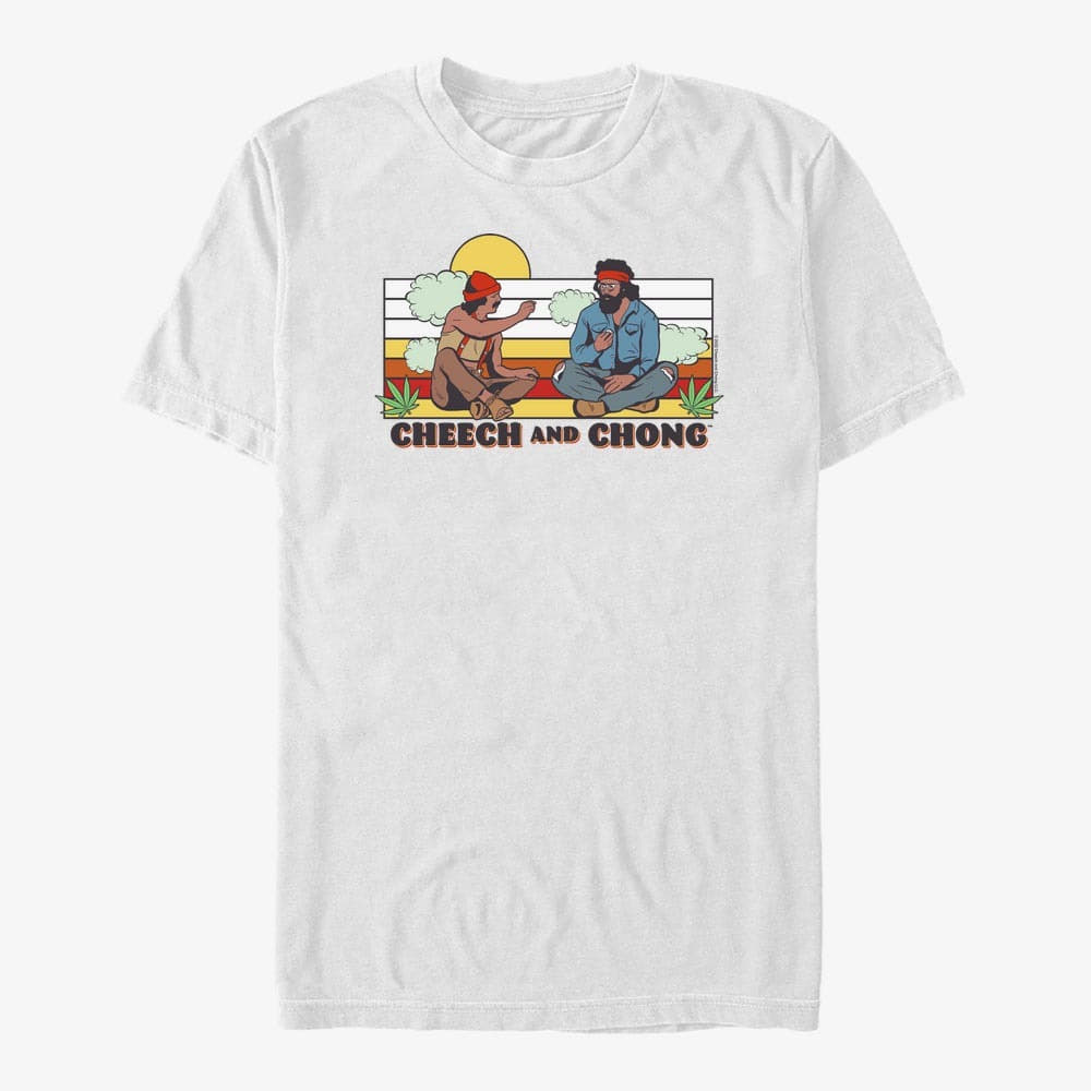 Tricouri Merch Paramount Cheech and Chong - Sunset Buds Unisex T-Shirt White