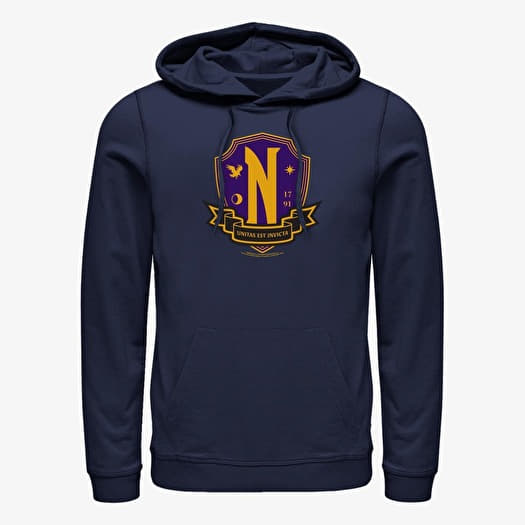 Hanorac Merch MGM Wednesday - School Crest Unisex Hoodie Navy Blue