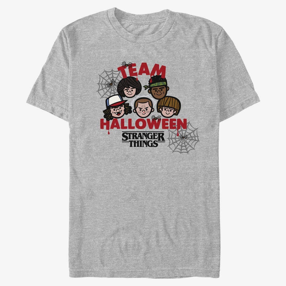 Magliette Merch Netflix Stranger Things - Team Halloween Unisex T-Shirt Heather Grey