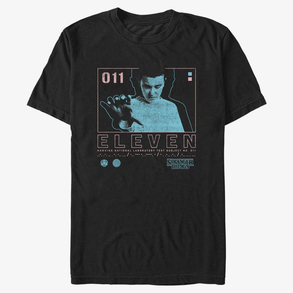 T-shirts Merch Netflix Stranger Things - Eleven Infographic Unisex T-Shirt Black