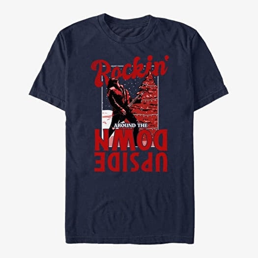 T-shirt Merch Netflix Stranger Things - Rockin Around Unisex T-Shirt Navy Blue