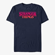 Merch Netflix Stranger Things - Grunge ST Logo Unisex T-Shirt Navy Blue