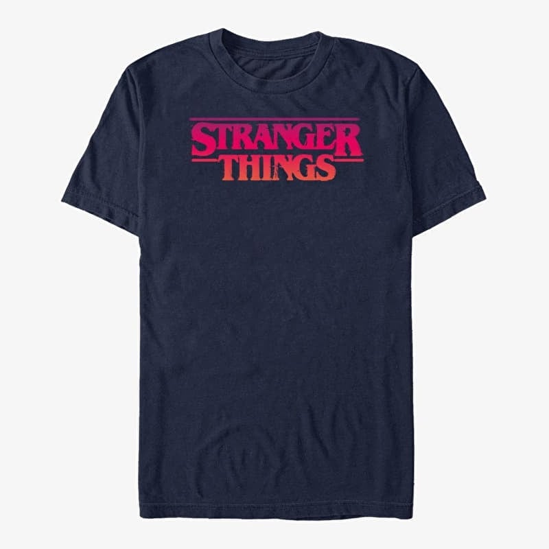 Merch Netflix Stranger Things - Grunge ST Logo Unisex T-Shirt Navy Blue