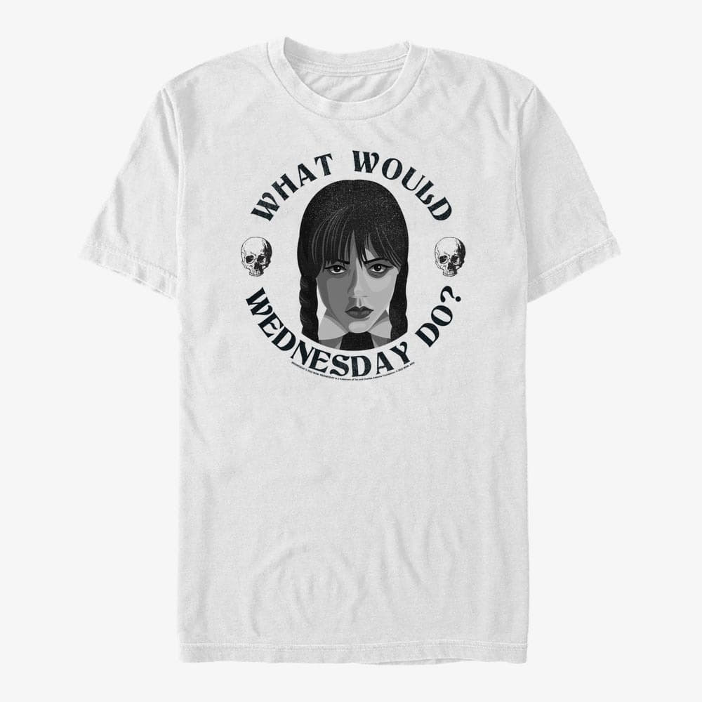 T-Shirts Merch MGM Wednesday - What Would Wednesday Do Unisex T-Shirt White