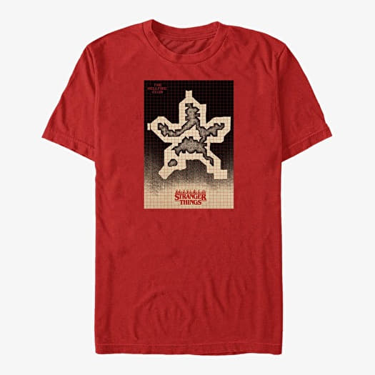 T-shirt Merch Netflix Stranger Things - Hellfire Grid Unisex T-Shirt Red