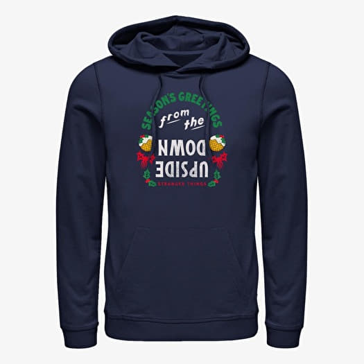 Φούτερ Merch Netflix Stranger Things - Greetings From Upside Down Unisex Hoodie Navy Blue