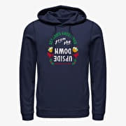 Merch Netflix Stranger Things - Greetings From Upside Down Unisex Hoodie Navy Blue