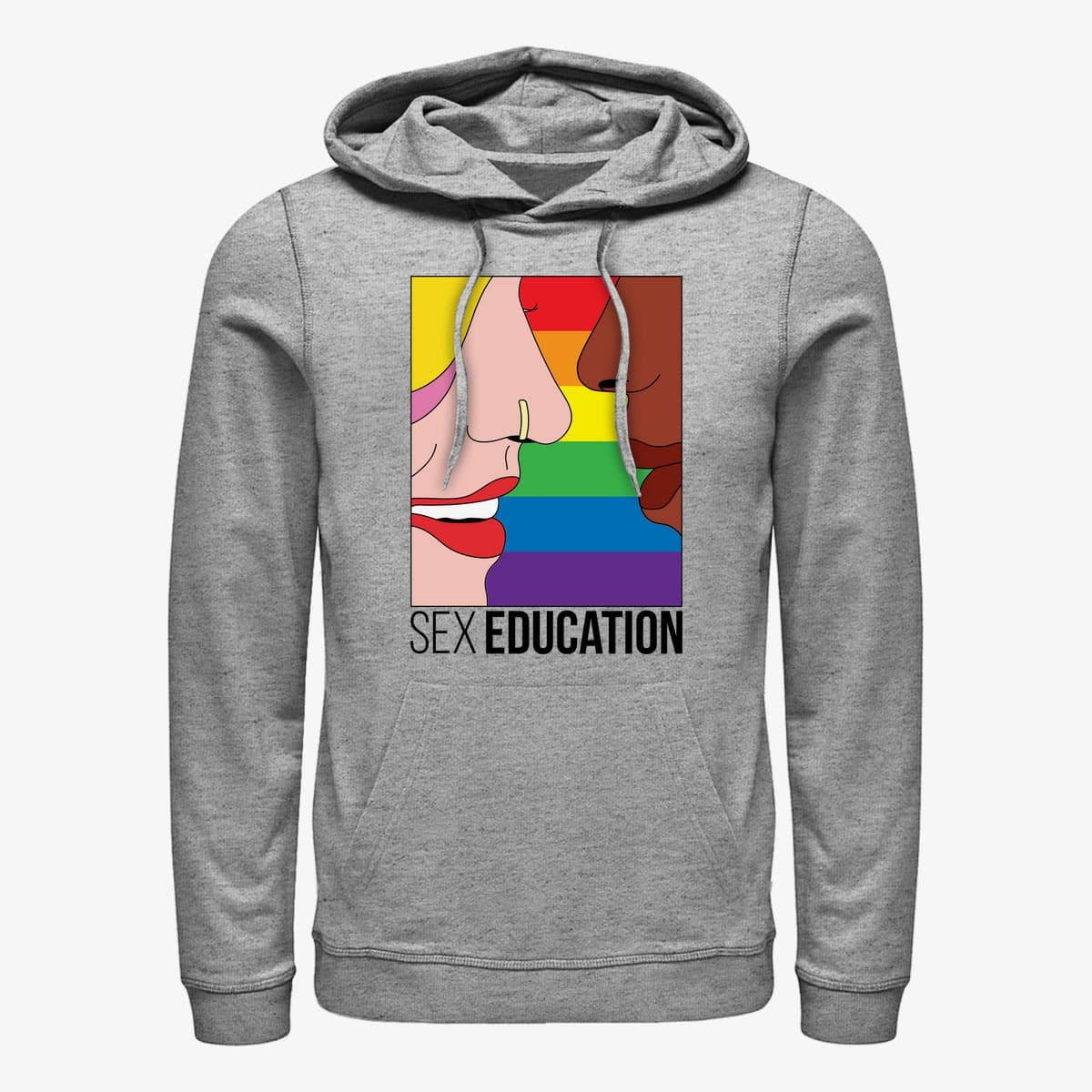 Суитчъри Merch Netflix Sex Education - Sex Ed Kiss Unisex Hoodie Heather Grey