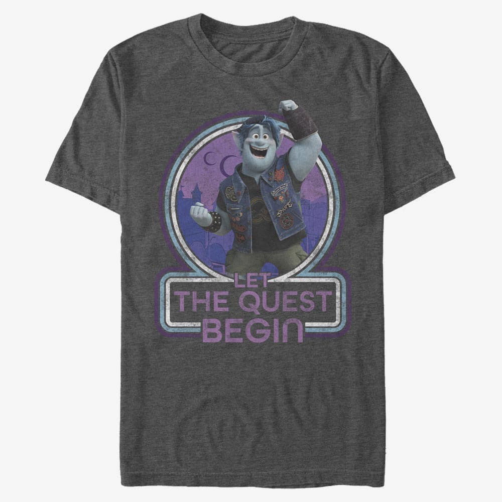 Magliette Merch Pixar Onward - Begin Quest Unisex T-Shirt Dark Heather Grey