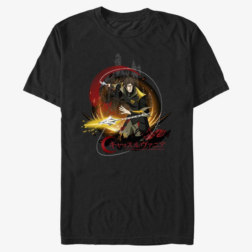 Magliette Merch Netflix Castlevania - Trevor Whip Unisex T-Shirt Black