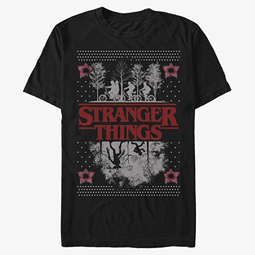 T-shirt Merch Netflix Stranger Things - UpsideDown Ugly Sweater Unisex T-Shirt Black