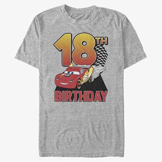 Camiseta Merch Pixar Cars 2 - Lightning Birthday 18 Unisex T-Shirt Heather Grey