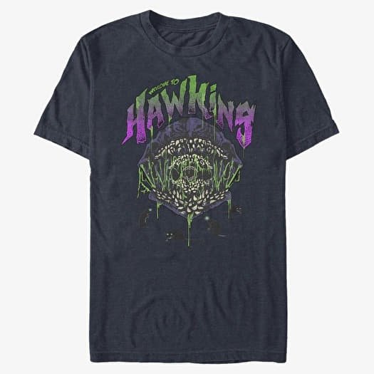 T-skjorte Merch Netflix Stranger Things - Welcome To Hawkins Unisex T-Shirt Navy Blue