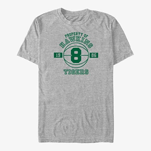 T-shirt Merch Netflix Stranger Things - Property of Hawkins Tigers8 Unisex T-Shirt Heather Grey