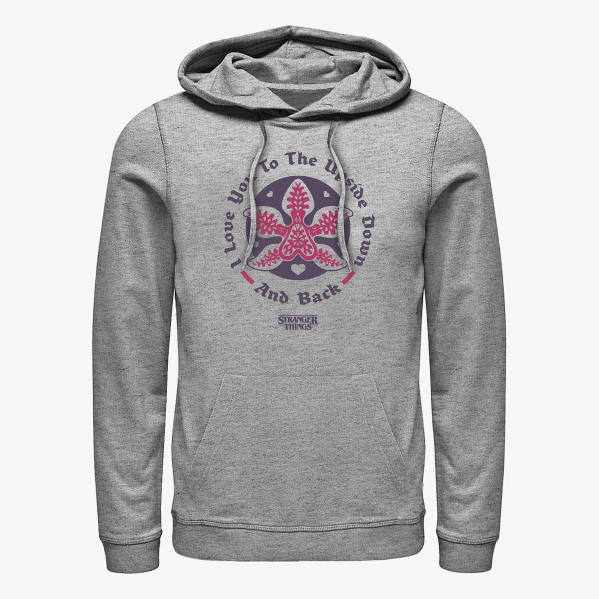 Hoodies and sweatshirts  Merch Netflix Stranger Things - Upside Down Love Unisex Hoodie Heather Grey