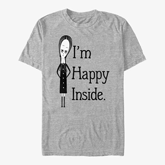 Majica Merch MGM The Addams Family - Happy Inside Unisex T-Shirt Heather Grey