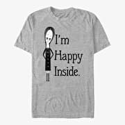 Merch MGM The Addams Family - Happy Inside Unisex T-Shirt Heather Grey