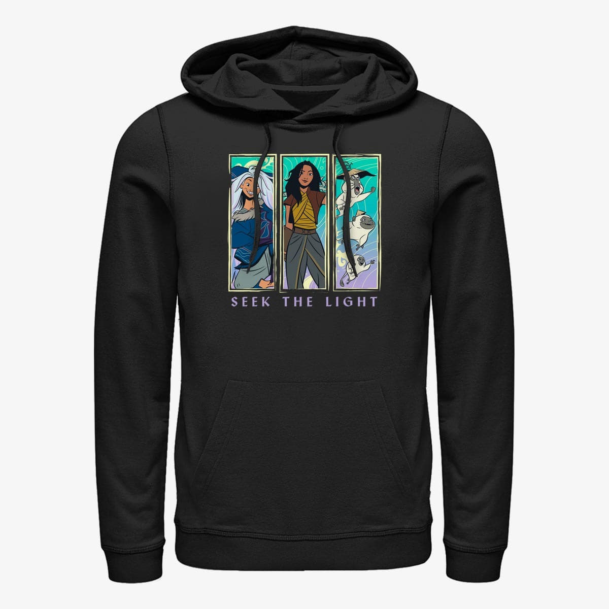 Hoodies and sweatshirts  Merch Pixar Raya the Last Dragon - Panel Boxes Unisex Hoodie Black