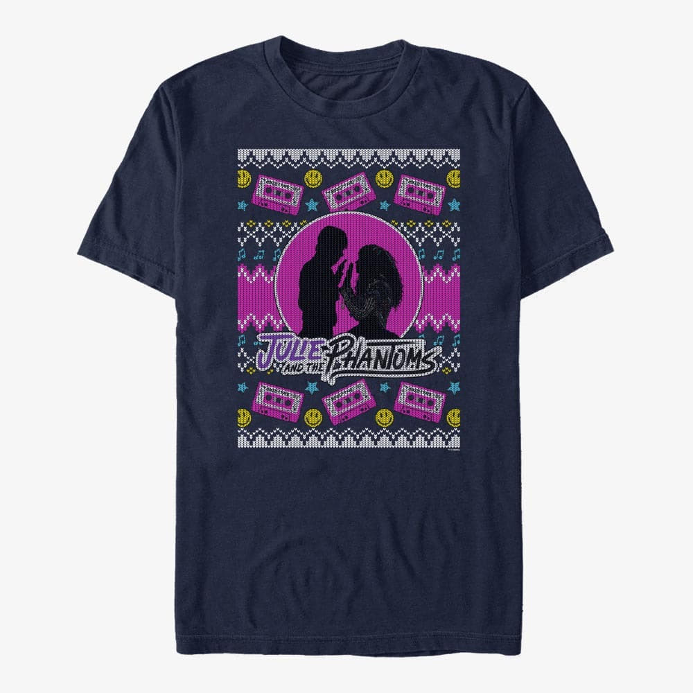 T-Shirts Merch Netflix Julie And The Phantoms - JP Ugly Sweater Unisex T-Shirt Navy Blue