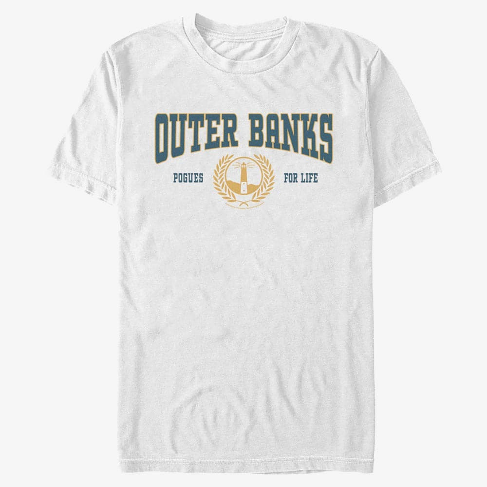 Тениски Merch Netflix Outer Banks - Collegiate Unisex T-Shirt White