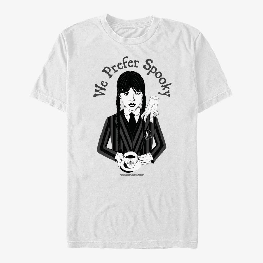 T-shirts Merch MGM Wednesday - We Prefer Spooky Unisex T-Shirt White