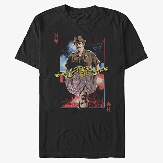 T-shirt Merch Netflix Stranger Things - Hopper Card Unisex T-Shirt Black