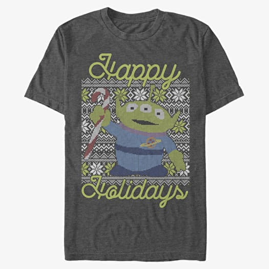 Póló Merch Pixar Toy Story 1-3 - Alien Christmas Unisex T-Shirt Dark Heather Grey