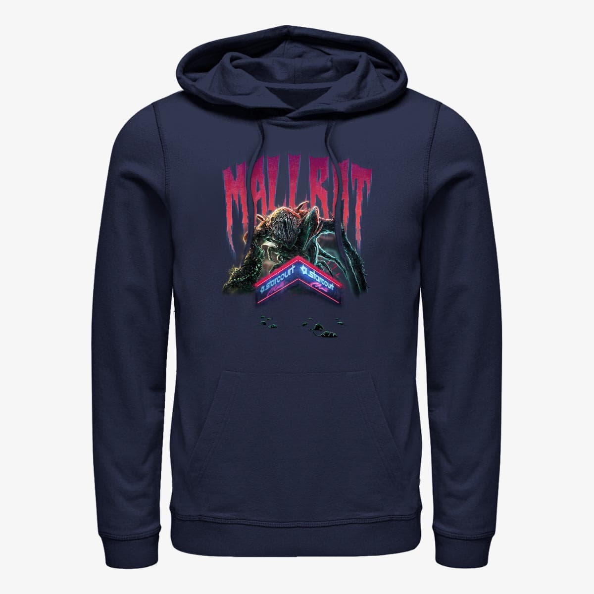 Sweatshirts Merch Netflix Stranger Things - Mallrat Demogorgan Unisex Hoodie Navy Blue