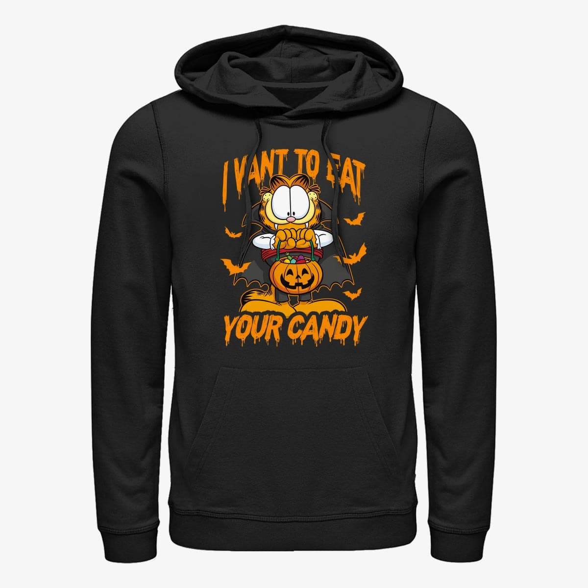 Sweatshirts Merch Paramount Garfield - Dracula Cat Unisex Hoodie Black