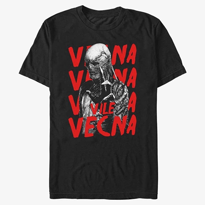 Póló Merch Netflix Stranger Things - Vecna Horror Poster Unisex T-Shirt Black