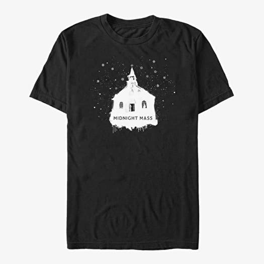 Tričko Merch Netflix Midnight Mass - Snowy Church Unisex T-Shirt Black