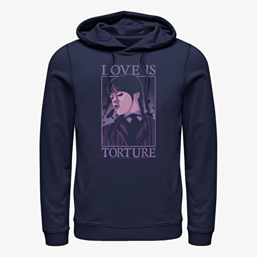 Sweat-shirt Merch MGM Wednesday - Tortured Love Unisex Hoodie Navy Blue