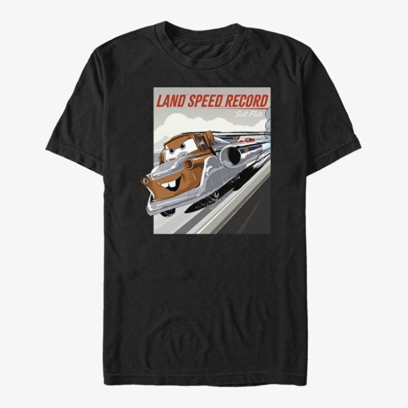 T-shirt Merch Pixar Cars-Cars 2 - Speed Record Unisex T-Shirt Black