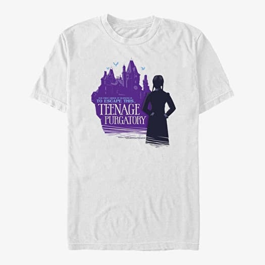 T-shirt Merch MGM Wednesday - Escape Teenage Purgatory Unisex T-Shirt White
