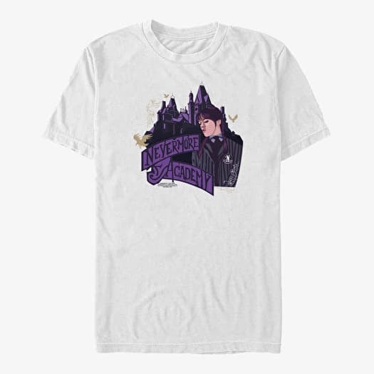 T-shirt Merch MGM Wednesday - Nevermore Academy Unisex T-Shirt White