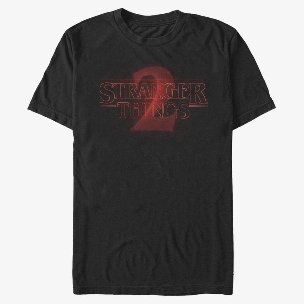 T-Shirts Merch Netflix Stranger Things - Stranger Two Neon logo Unisex T-Shirt Black