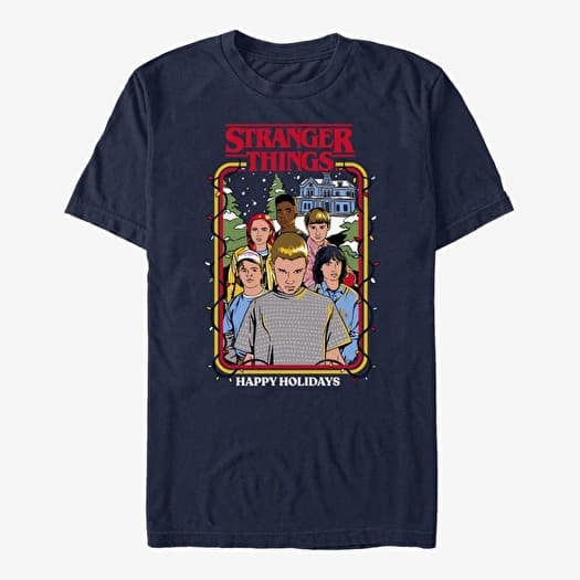 T-shirt Merch Netflix Stranger Things - Snowy Group Unisex T-Shirt Navy Blue