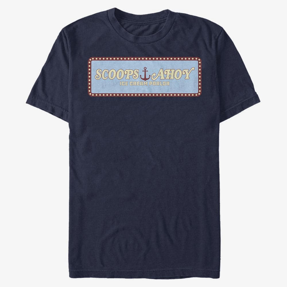Тениски Merch Netflix Stranger Things - Scoops Ahoy Panel Unisex T-Shirt Navy Blue