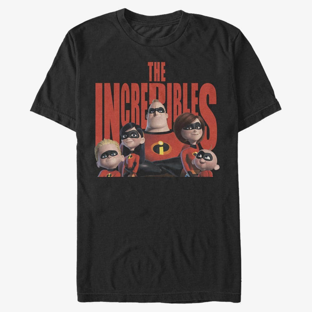T-Shirts Merch Pixar Incredibles - Title Head Unisex T-Shirt Black